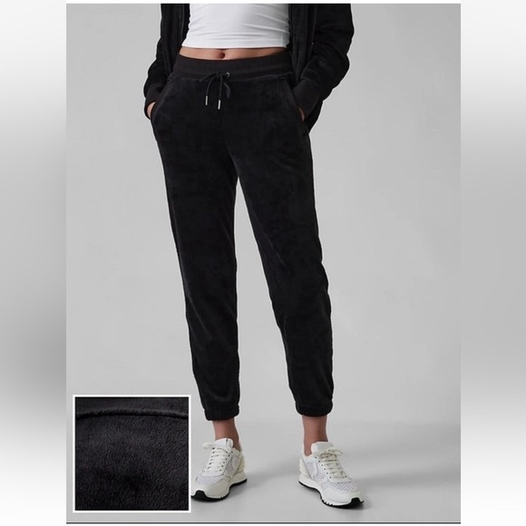 Athleta Pants - Athleta Double Cozy Karma Jogger Pant BLACK Size XS Soft Warm Pockets